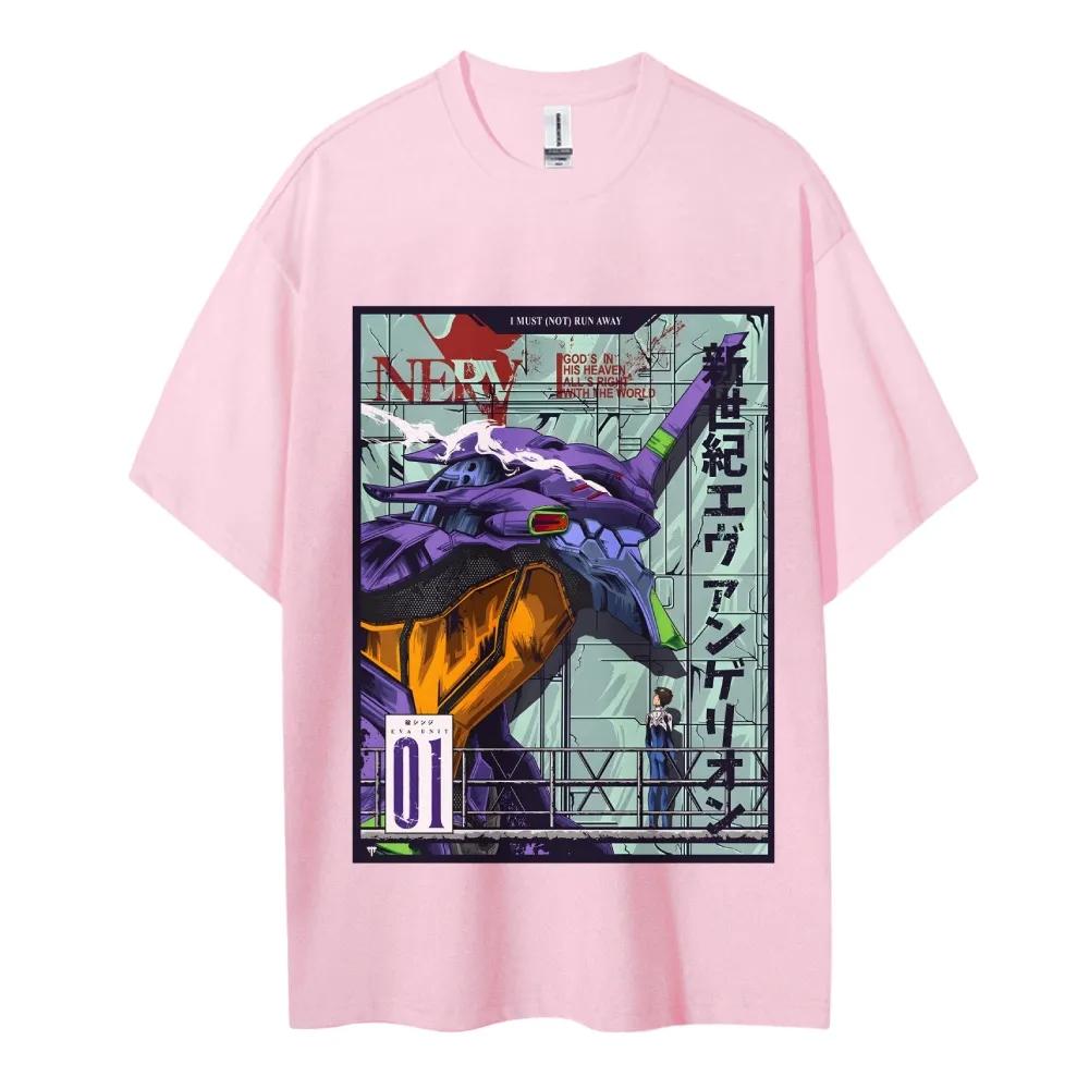 Neon Genesis Evangelion Cotton Unisex Crewneck Anime TShirt Comfortable Shortsleeved Sports and Casual Mens and Womens Tops