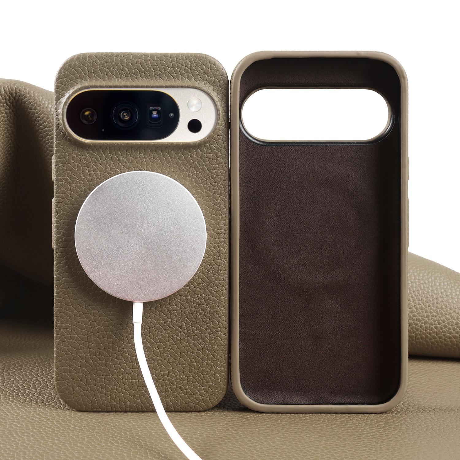 

Litchi Genuine Leather Case For Google Pixel 10 Pro XL 9pro 9A 7Pro 6 Luxury For Magsafe Magnetic Phone Cover Back Protect Coque Google Pixel 6a