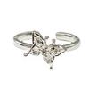 Silver Butterfly Personality Stacked Open Ring Female Ins Cold Wind Minimalist Light Luxury Temperament Cross Versatile Ring