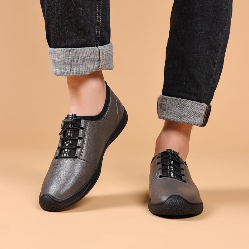 Модные роскошные мужские кроссовки из натуральной кожи — фото 5