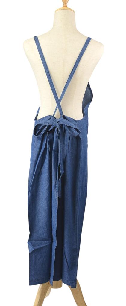 Friendshill Long Apron Fluid Line Blue