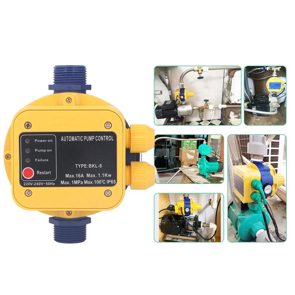 Automatic Water Pump Controller Electronic Pressure Switch 145PSI Adjustable Shortage Protection 1.5bar‑3.0bar 220V‑240V