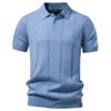 Men's Cable Knit Short Sleeve Polo Shirt