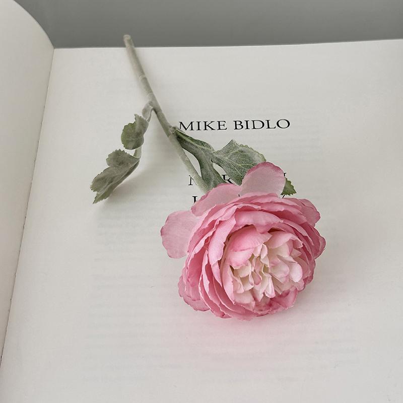 Artificial Silk Rose Flowers Elegant Peony Fake Flowers Plants Persian Ranunculus Bouquet Asian Buttercup Home Wedding Decor