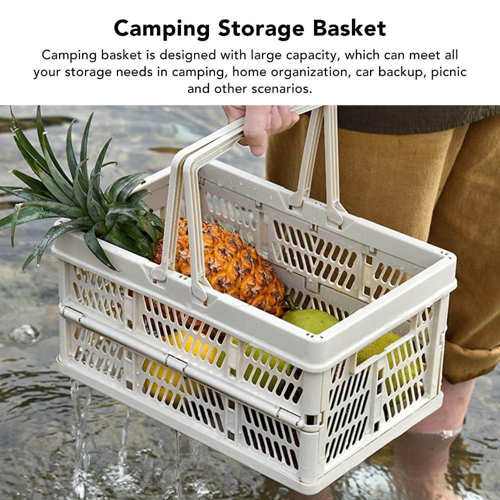 Multifunction Camping Storage Basket Foldable Foldable Camping Basket Picnics белый