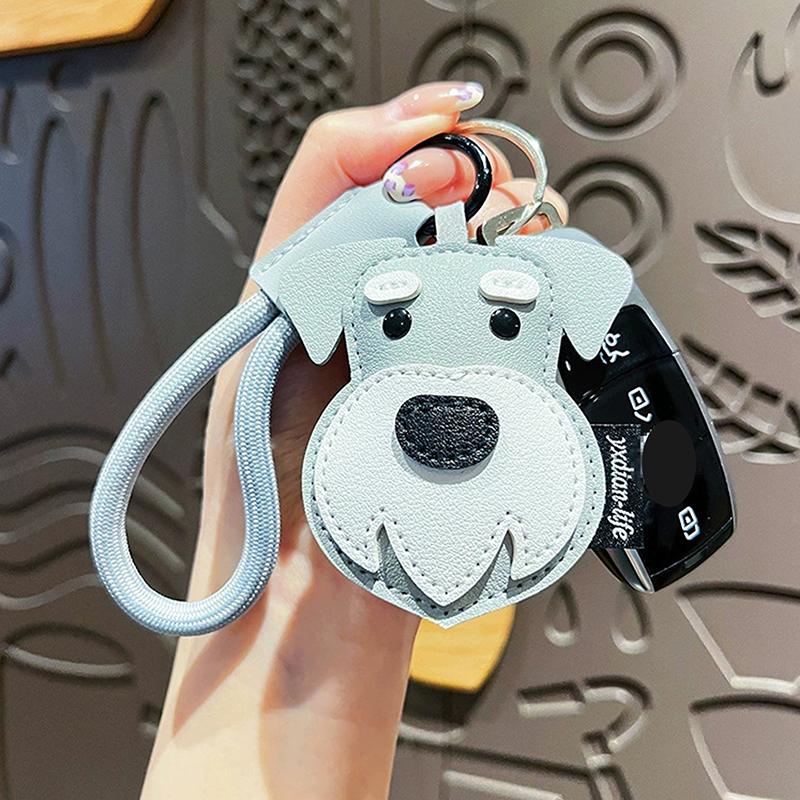 New Unisex Bag Pendants Creative Leather Cartoon Puppy Cute Bag Accessories Multifunctional Keychains Student SchoolBag Pendant