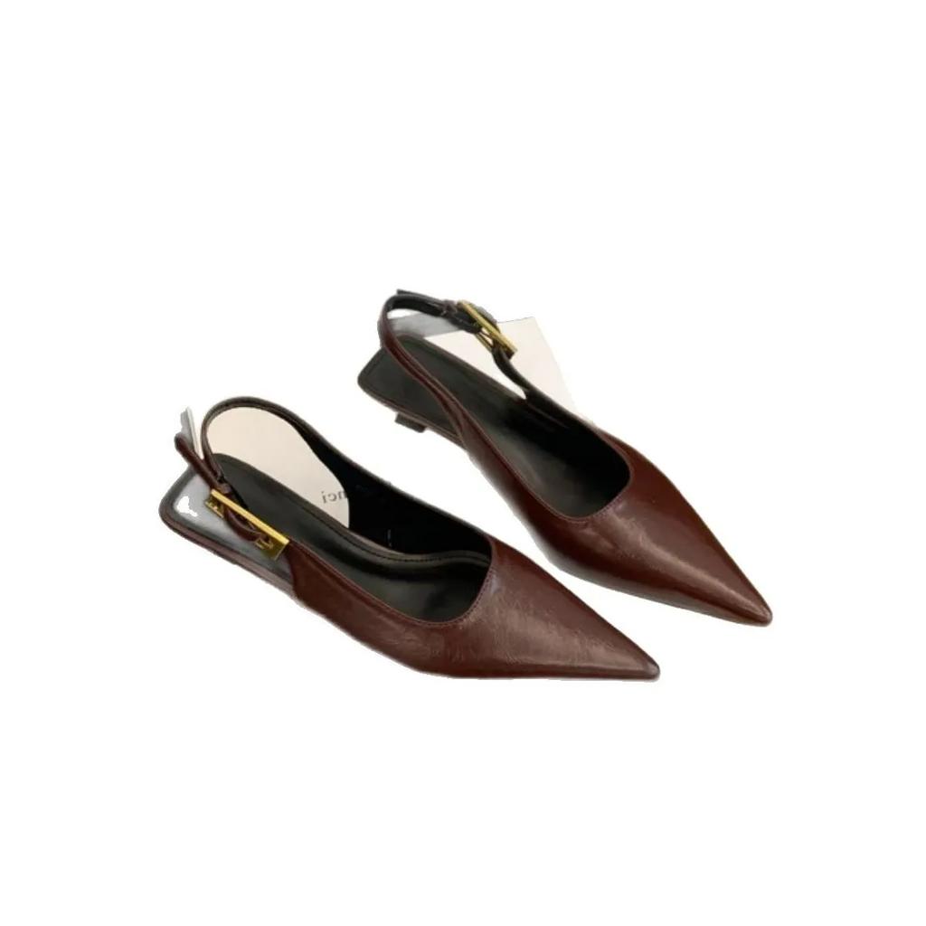 Summer Pointed Toe Women Sandals Fashion Singbacks Mules Shoes Ladies Elegant Low Heel Stripper Party Sandalias 2026