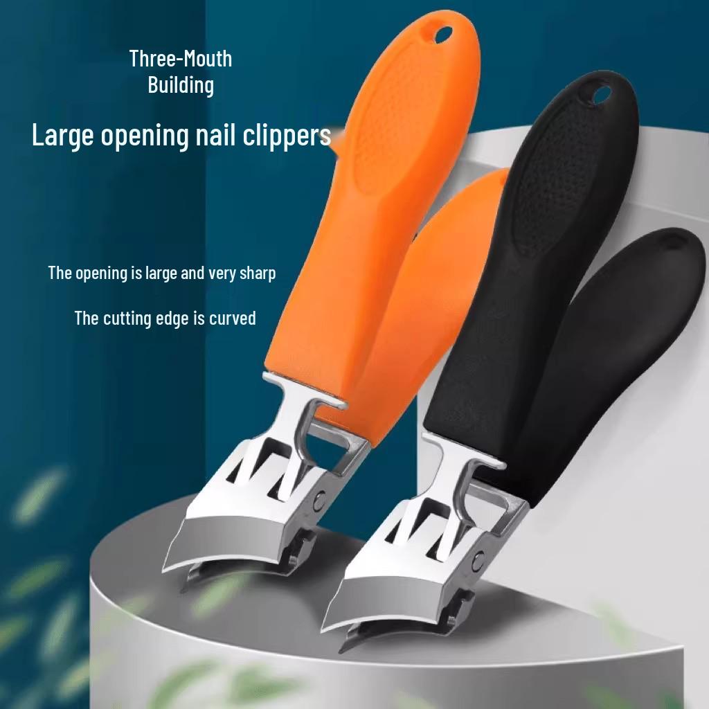 High-end Stainless Steel Slanted-edge Nail Clippers, Multi-functional with Large Opening, Anti-splash Design for Deep Nail Grooves. Angled Clippers (Random Color)