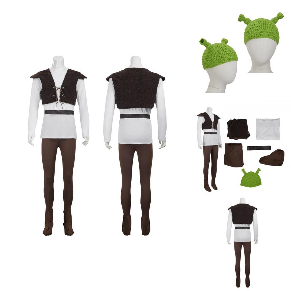 Shrek Costume With Polyester Fabric For Halloween Cosplay And Role Play