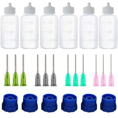 1set  Applicator Bottles Plastic Squeezable Dropper Bottles with Blunt Needle Tip for Glue Applications Paint Quilling Craft and Oil