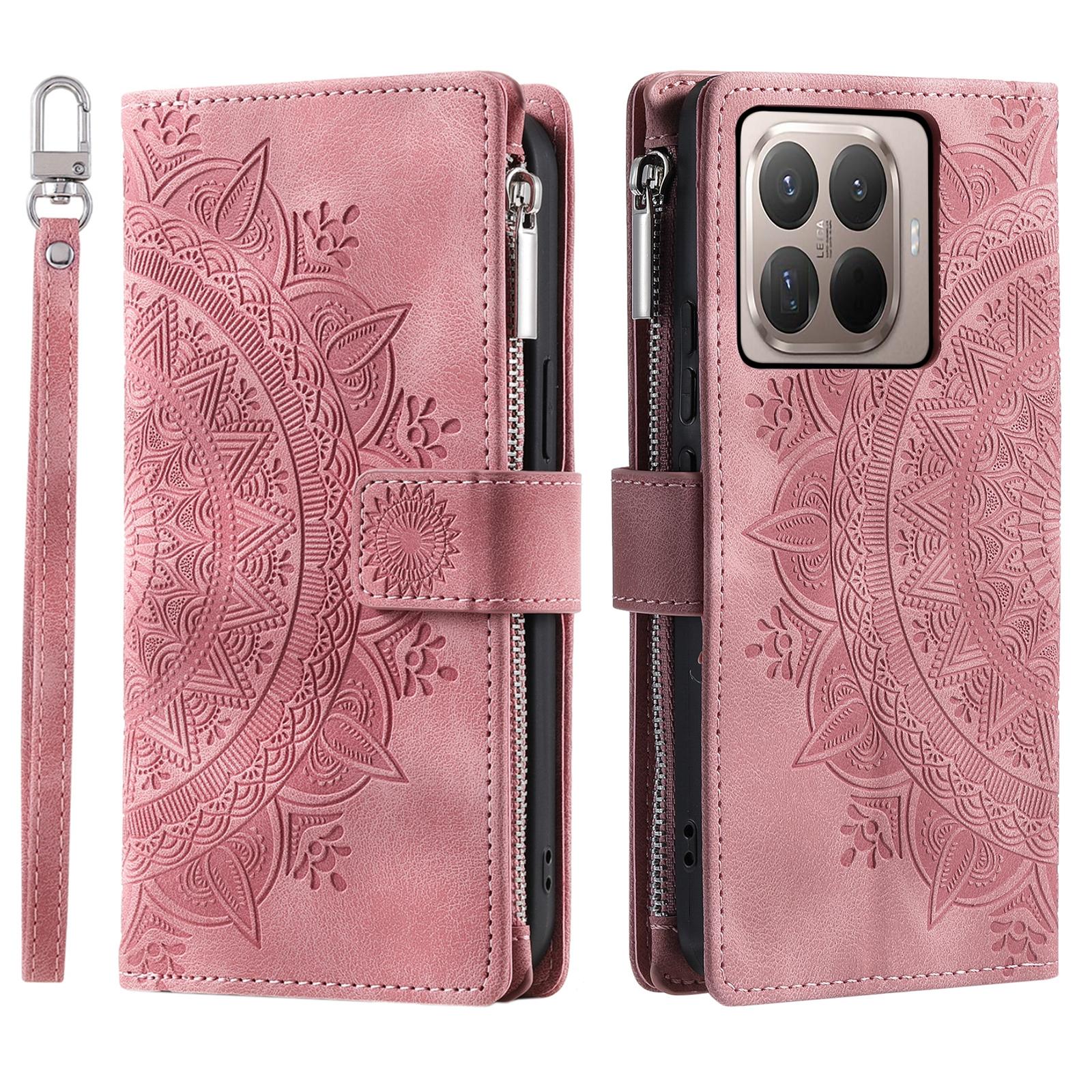 

For Xiaomi 15T Pro Wallet Case Mandala Flower Pattern PU Leather Phone Cover with Wrist Strap