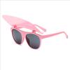Unique Luxury Brand Hat Flip Sunglasses For Women New One Piece Square White Black Sun Glasses Men Hip Hop Sunshade Eyewear