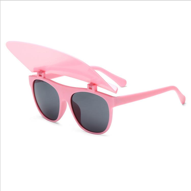 Unique Luxury Brand Hat Flip Sunglasses For Women New One Piece Square White Black Sun Glasses Men Hip Hop Sunshade Eyewear