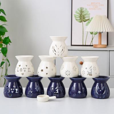 Ceramic Tea Light Candle Holder Small Essential Oil Burner Wax Melt Warmer Aromatherapy Aroma Diffuser for Home Bedroom