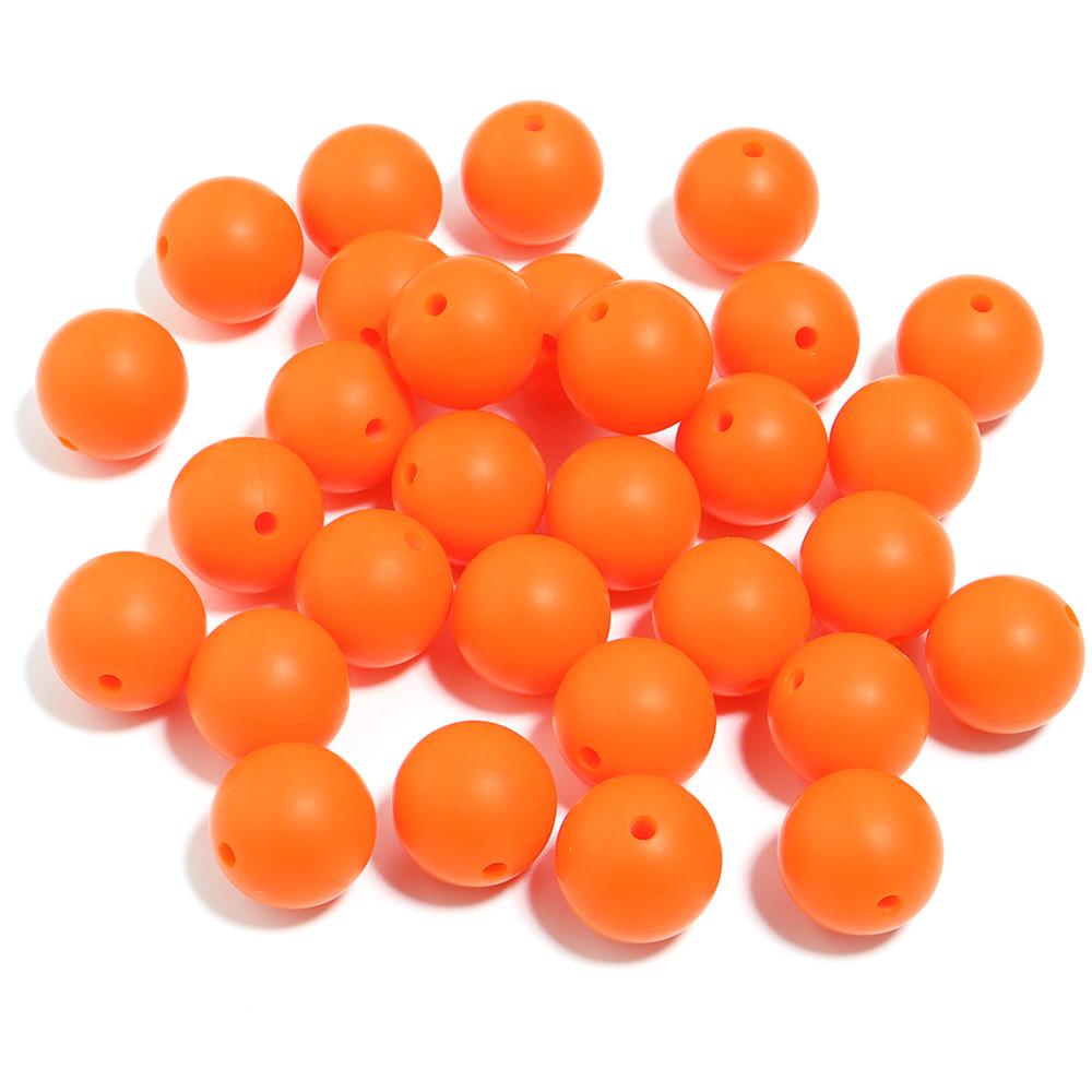 20pcs/Lot 12 15mm Candy Color Round Acrylic Imitation Silicone Beads Round Spacer Loose Bead for DIY Jewelry Making Accessories