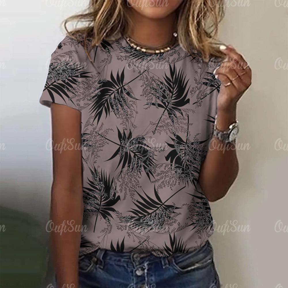 New Women's T-shirt Top 3D Floral Print Pullover For Ladies Summer O-neck Casual Short Sleeve Tees Female Loose Clothing