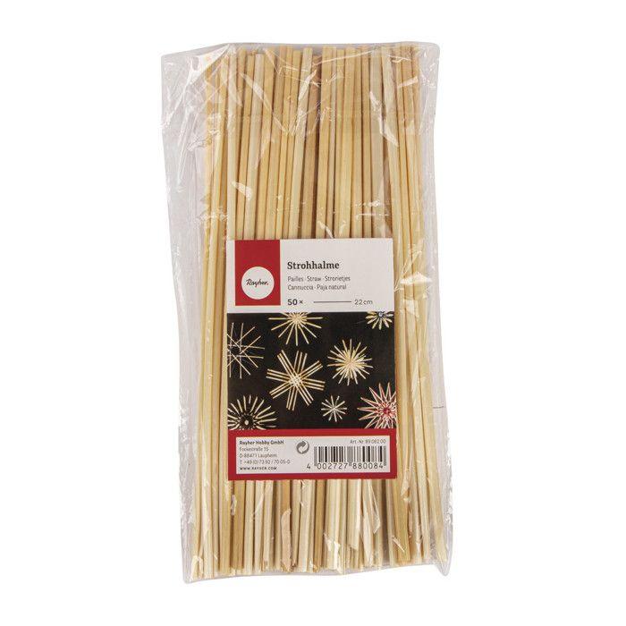 Pailles, longueur 22 cm, sachet 50 pailles, non - blanchies