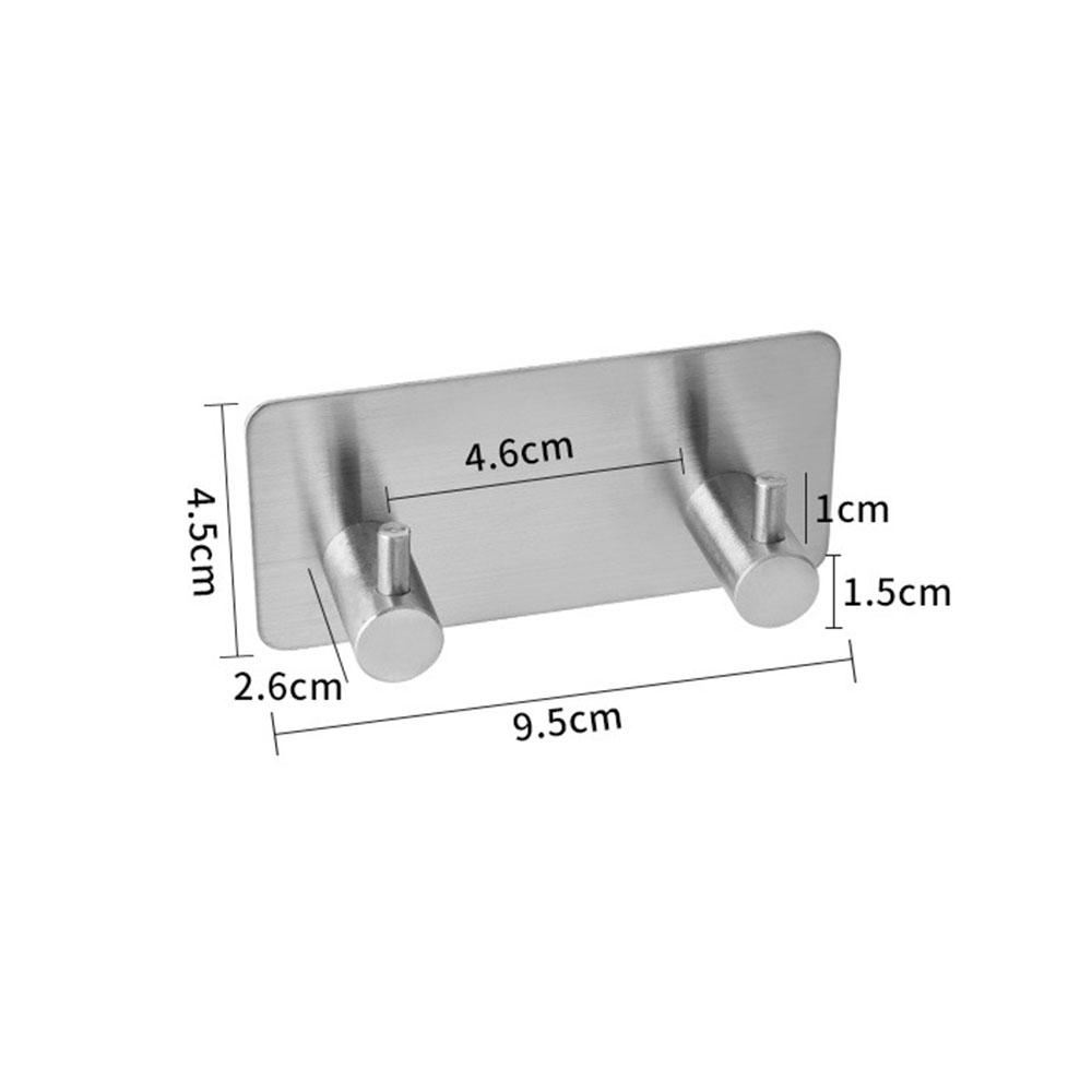 Sticker Adhesive Stainless Steel Hooks Wall Door Clothes Coat Hat Hanger Kitchen Bathroom Rustproof Towel Hooks