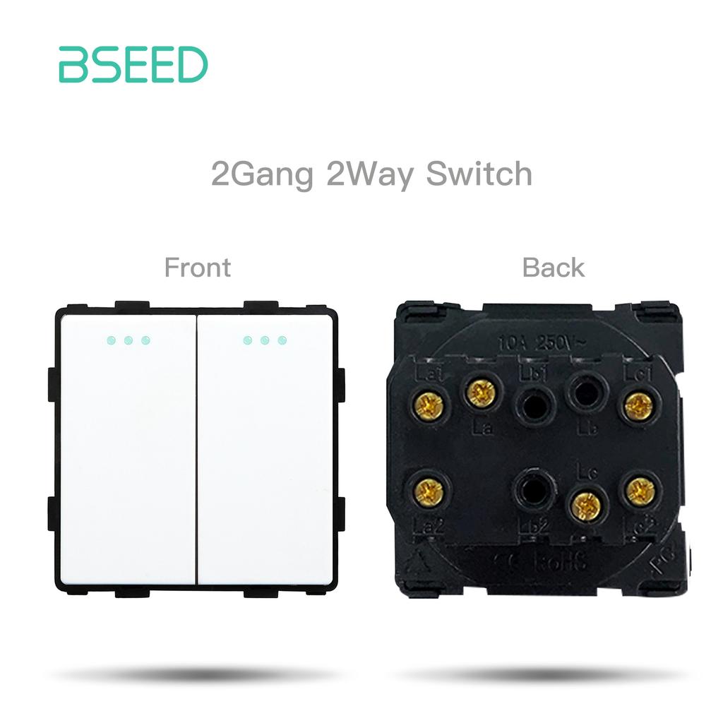 BSEED Matte Plastic Frames EU/French Wall Socket Plug Type-c USB Power Sockets Mechanical Button Switches Function Parts Only