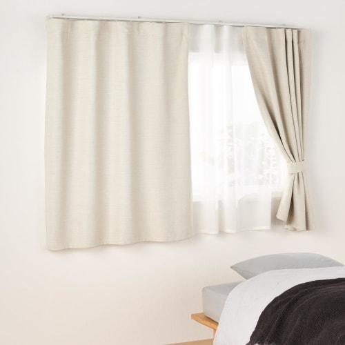 MUJI Flame Retardant/Light Blocking Double Weave Non-pleated Curtain Ivory Width 100 x Length 135cm 84345920