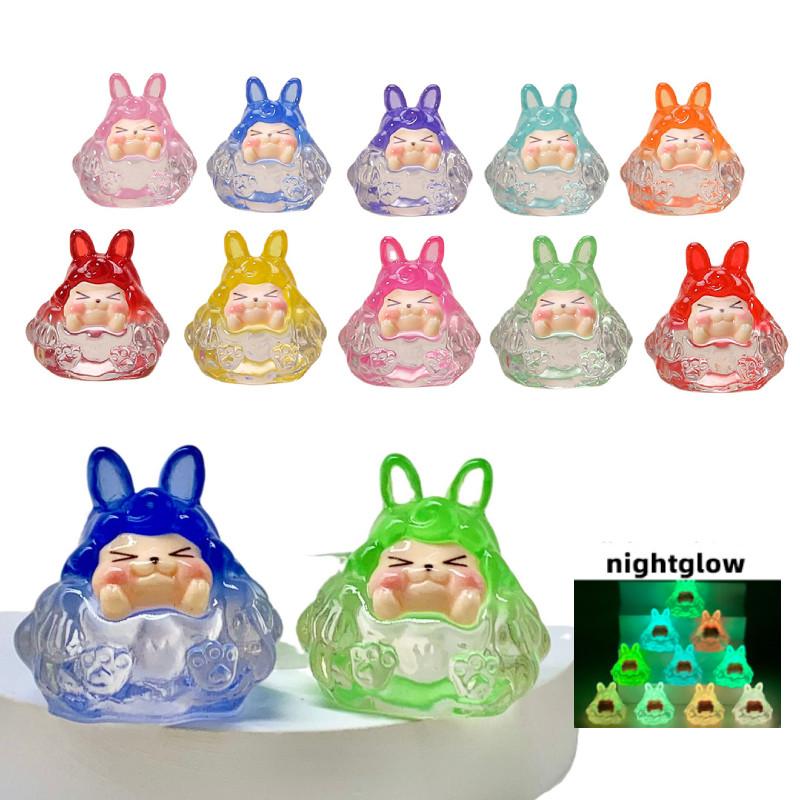 Kiki Lumious Resin Ornament Figures Blind Box Mini Toy Cartoon Doll Decor Car