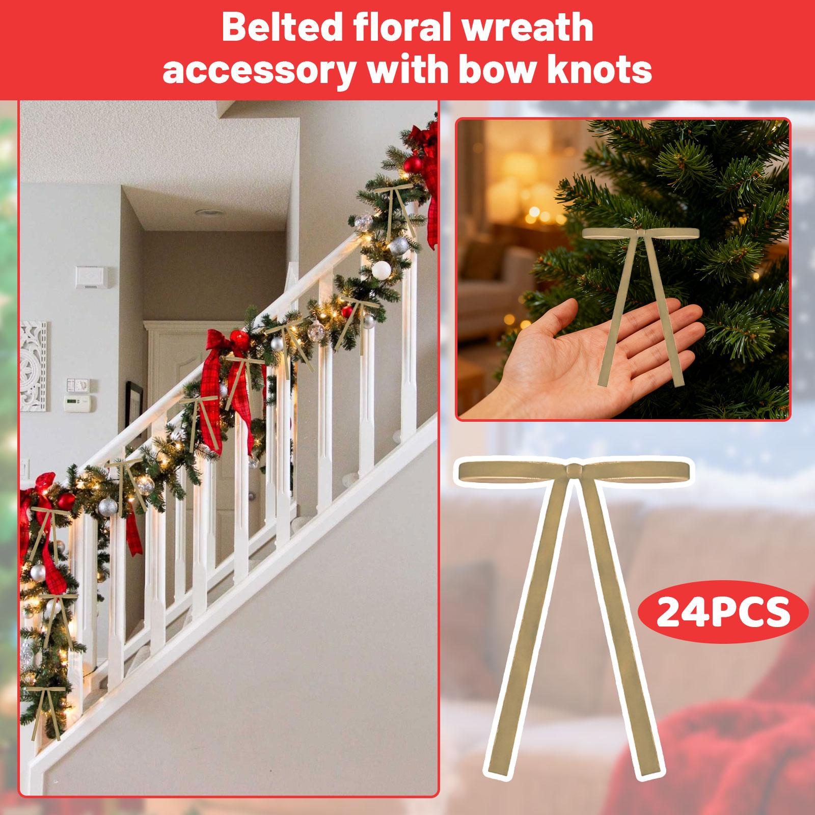 

24pc Velvet Ribbon With Bowknot Decoration, Hanging Decorations, Fence Wreath Accessories One Size