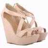 Dámske lodičky Patent Platforma Peep Toe Wedges Topánky na vysokom podpätku topánka