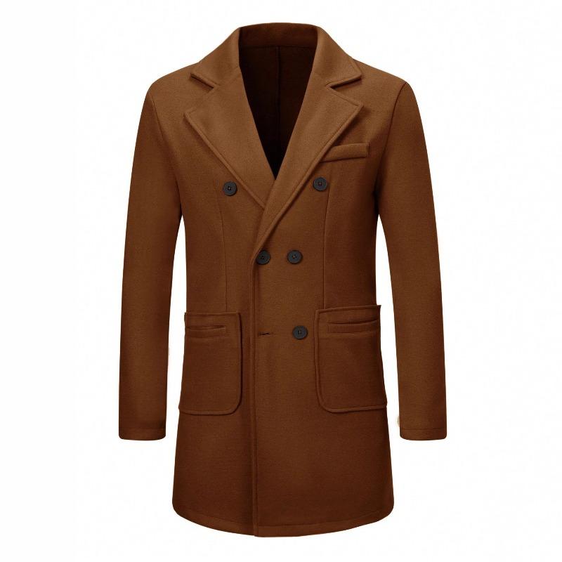 Autumn and Winter Men's Woolen Jacket Woolen Coat Casual Trench Coat