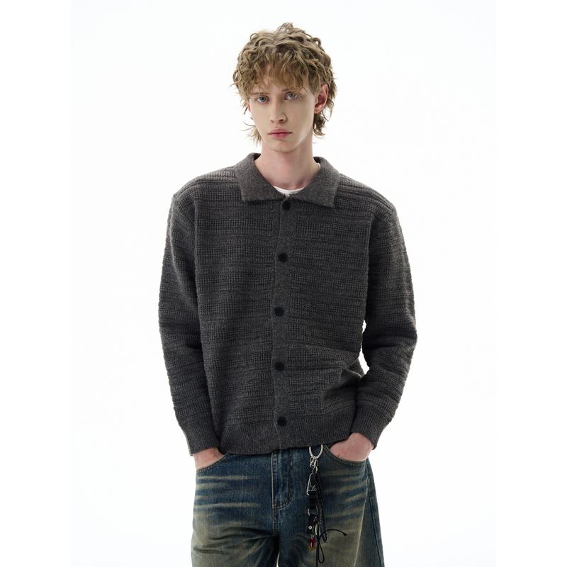 Kisko American Retro Thickeneded Warm Lazy Knitted Cardigan Sweater for Men and Women Winter High-End Loose Jacket