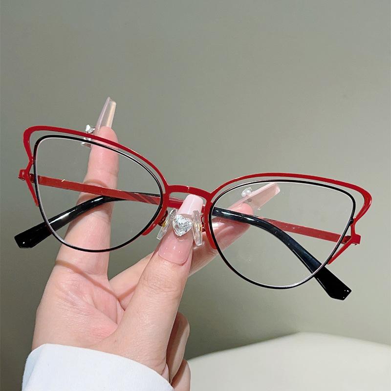 Vintage Butterfly Anti Blue Light Optical Glasses Women Luxury Myopia Customize Prescription Eye Glasses Metal New Cat Eye Frame