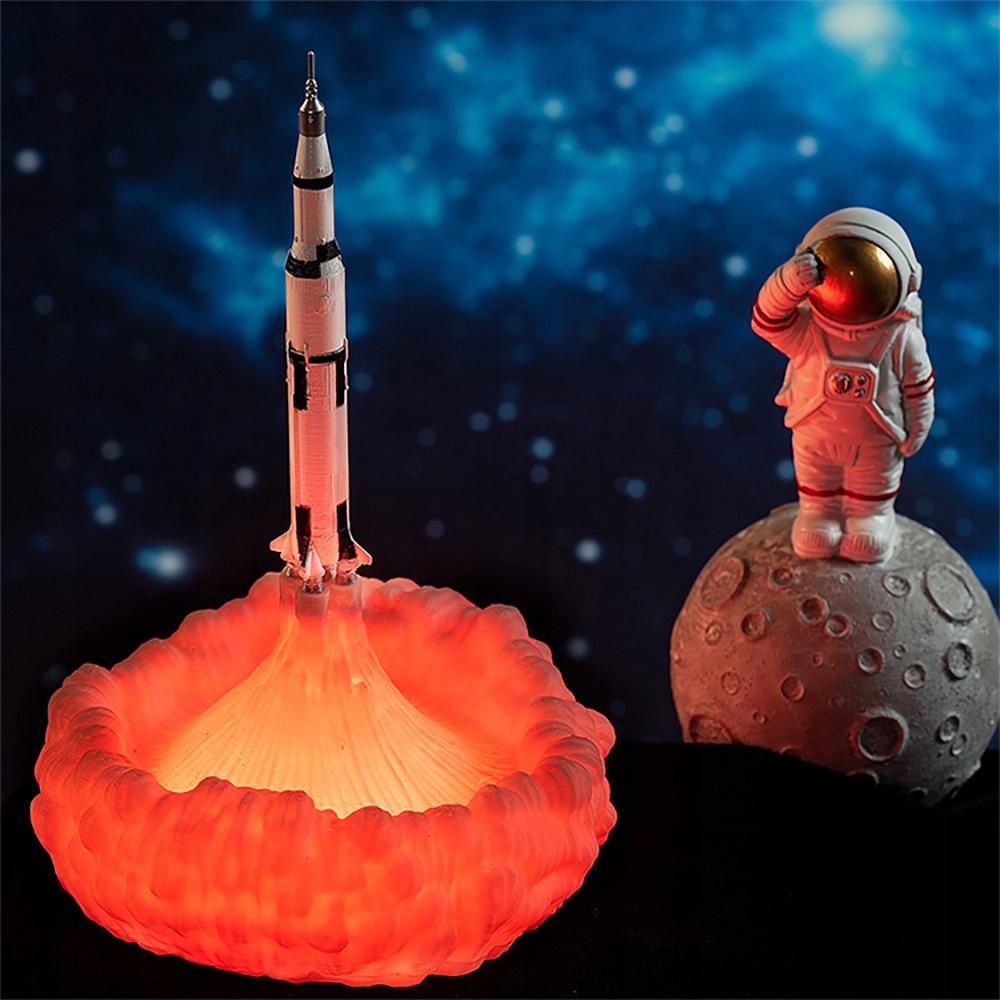 Rocket Night Lamp For Children's Bedroom Standing Space Usb