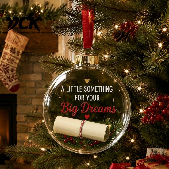 Christmas Ball Decor Clear Acrylic Fillable Ball, DIY Transparent Ornament for Xmas Tree Tree, Hanging Holiday, Wedding, Party, Home Decoration