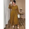 Plus-size Women's Polka Dot Loose Long-sleeved Dress