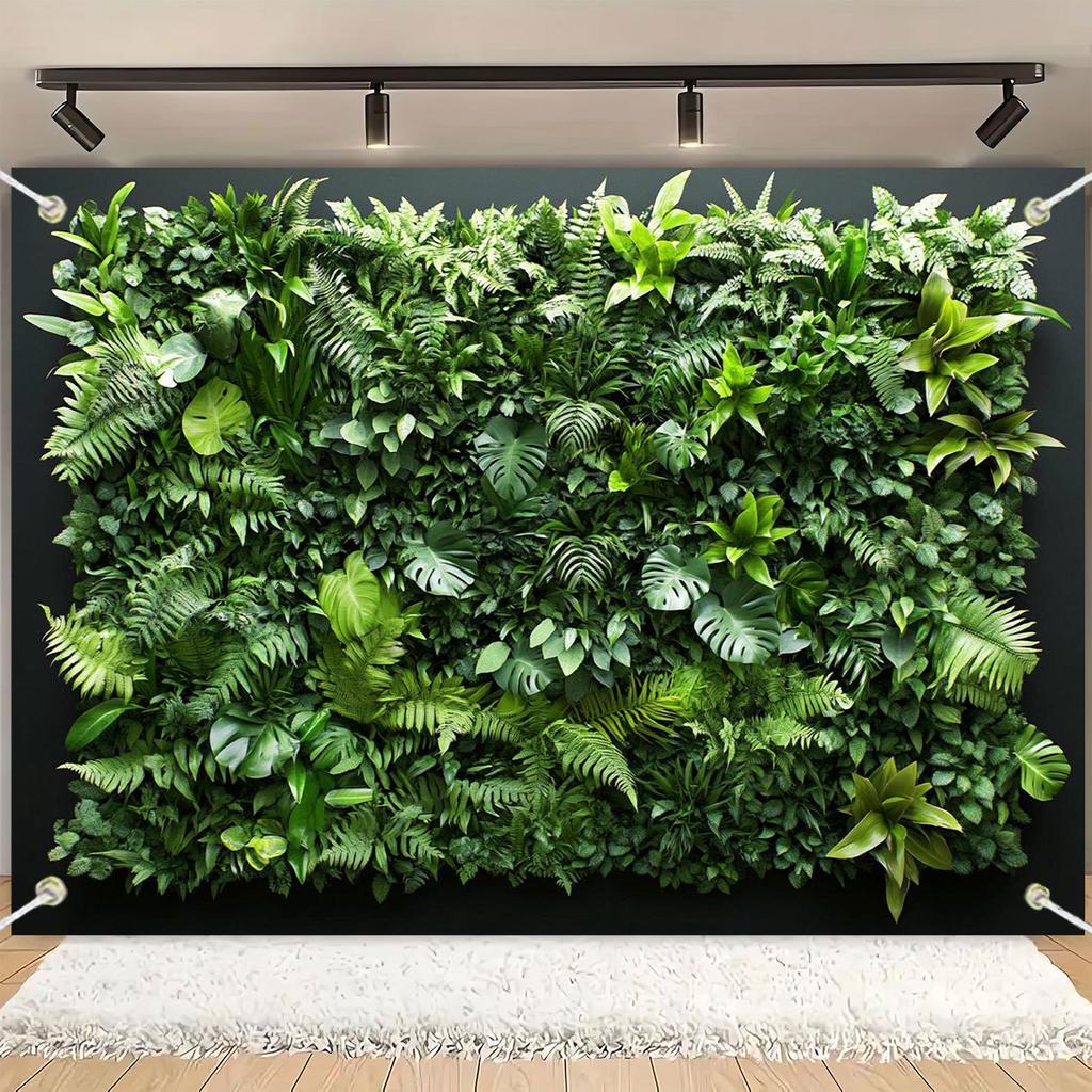 Vertical Garden Green Plant Wall Polyester Fabric Background - Suitable for Birthdays, Holidays, Parties, and Multiple Size Opti