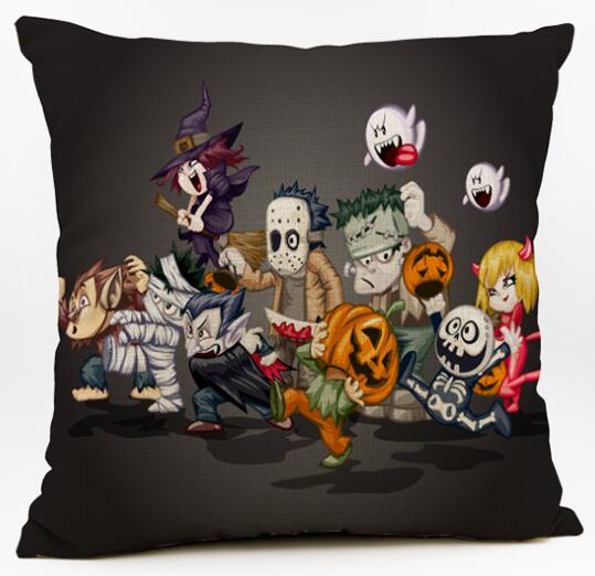 Halloween Cushion Cover Cartoon Printing Throw Pillow Cover Home Decoration Car Sofa Decorative Pillowcase Almofadas Decorativos