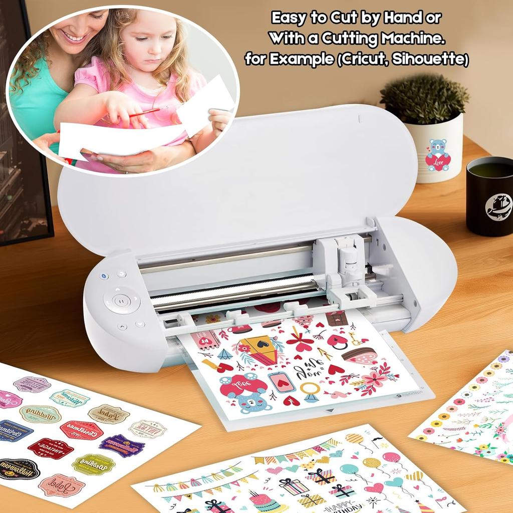 Ruibytree 30 Sheets Printable Clear Vinyl Sticker Paper for Inkjet Printers,Transparent Paper of 8.5x11 "DIY Personalized Self-adhesive Paper That is