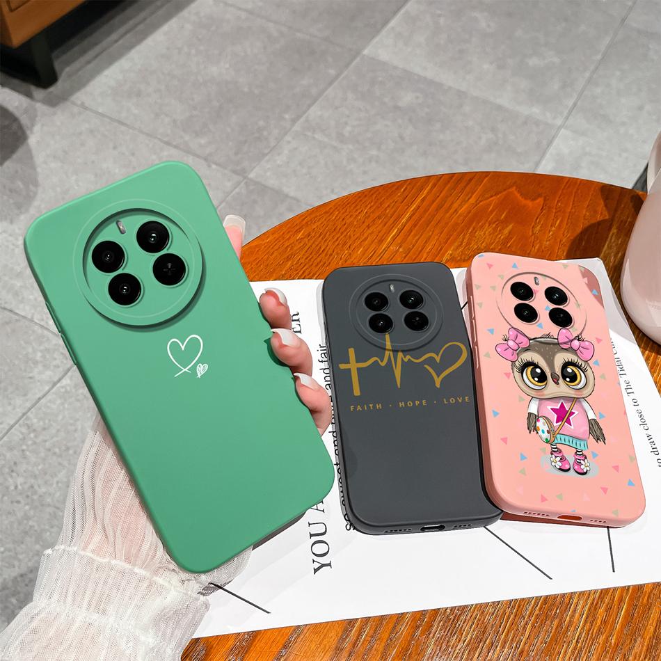 Love Heart Case For Realme 12 Pro Plus 12 Lite Back Cover For Realme12 4G Funda Liquid Silicone Camera Protection Phone Housing