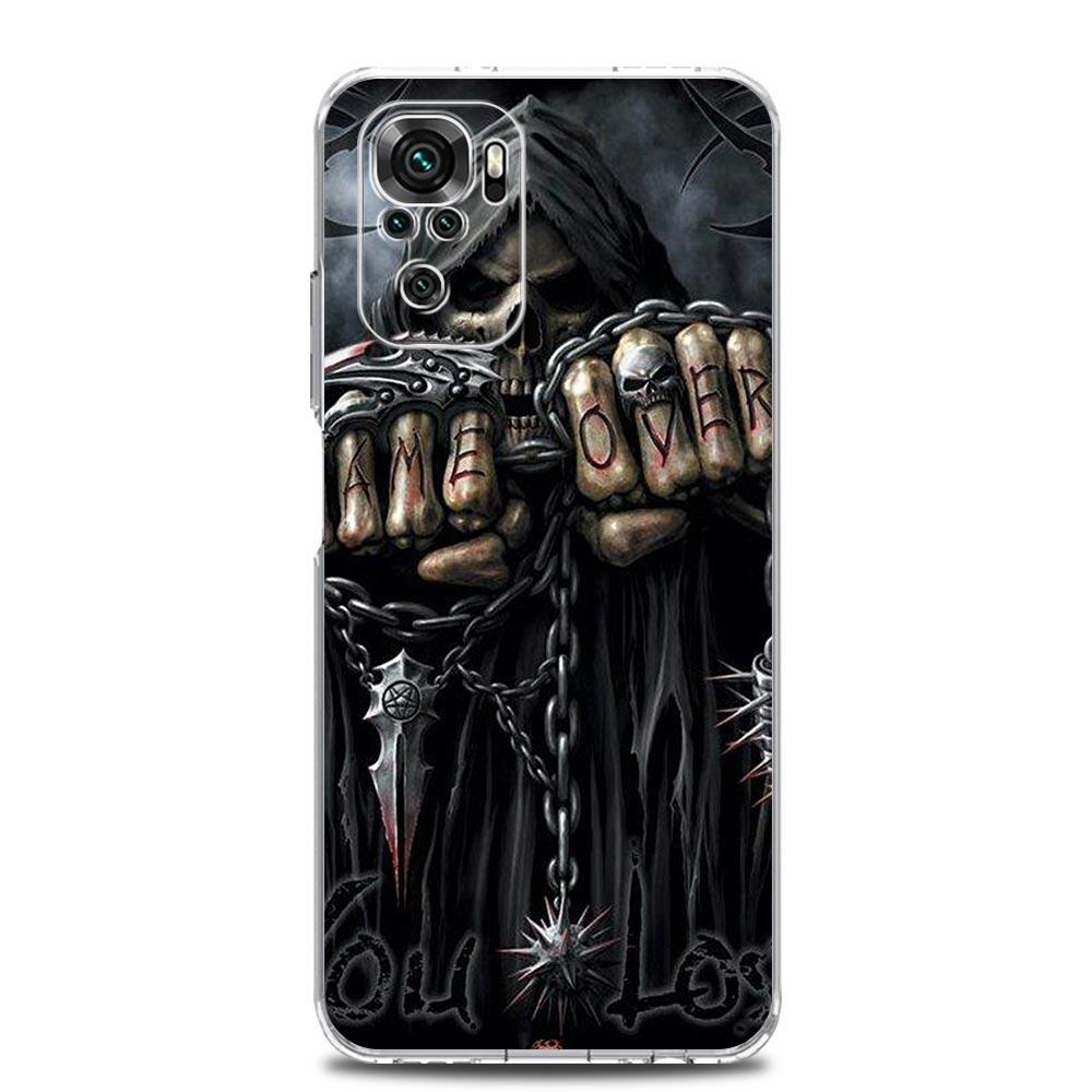 Phone Case For Xiaomi Redmi Note 15 14 13 12 4G 10 11 Pro Plus 5G 14C 13C 12C 10C Soft TPU Cover Grim Reaper Skull Skeleton