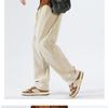 Winter Korean Fashion Versatile Corduroy Straight Pants Men Solid Drawstring Pocket Trendy Loose Sports Casual Wide Leg Trousers