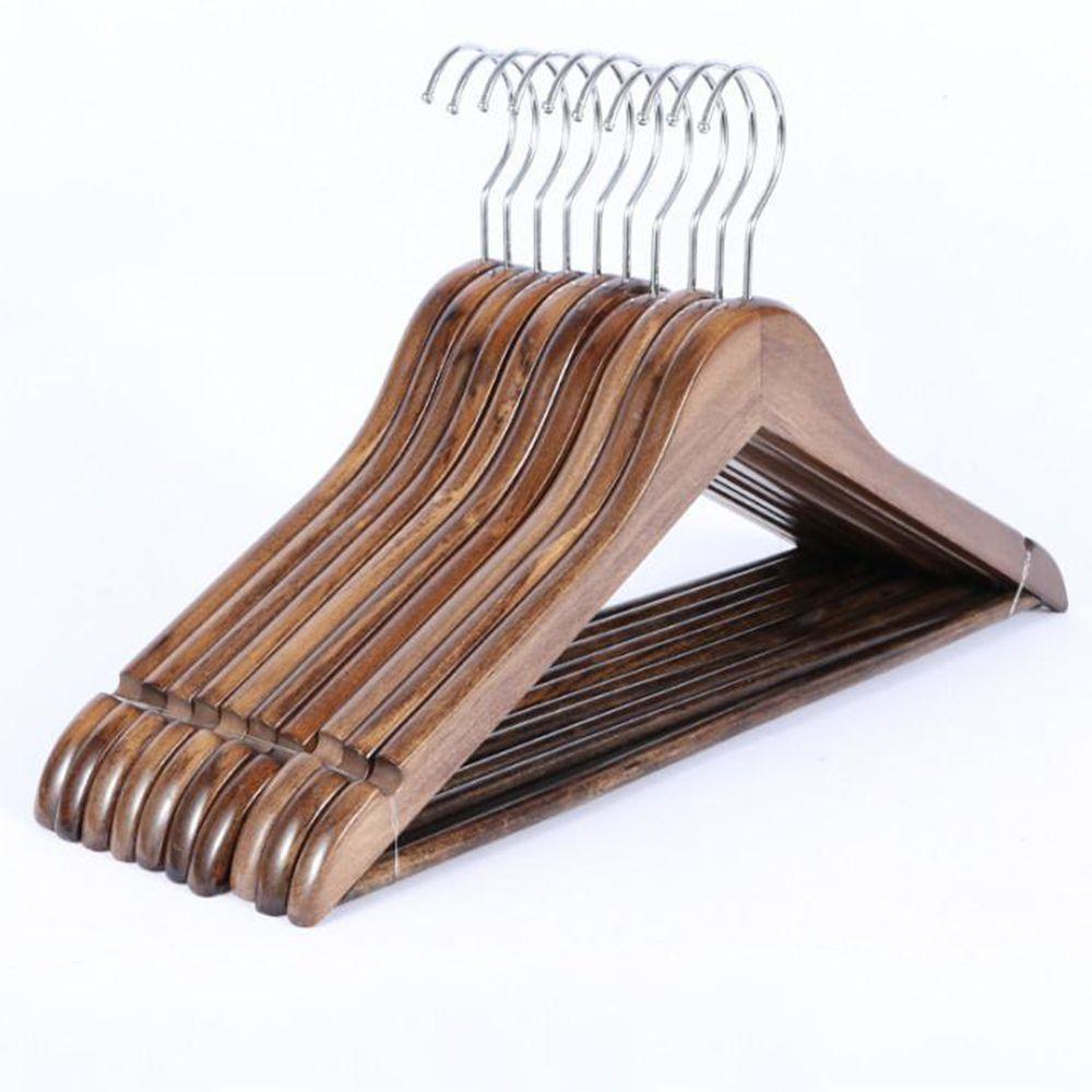 High-Grade Natural Wooden Shirt Coat Hangers Garments Clothes Trouser Bar