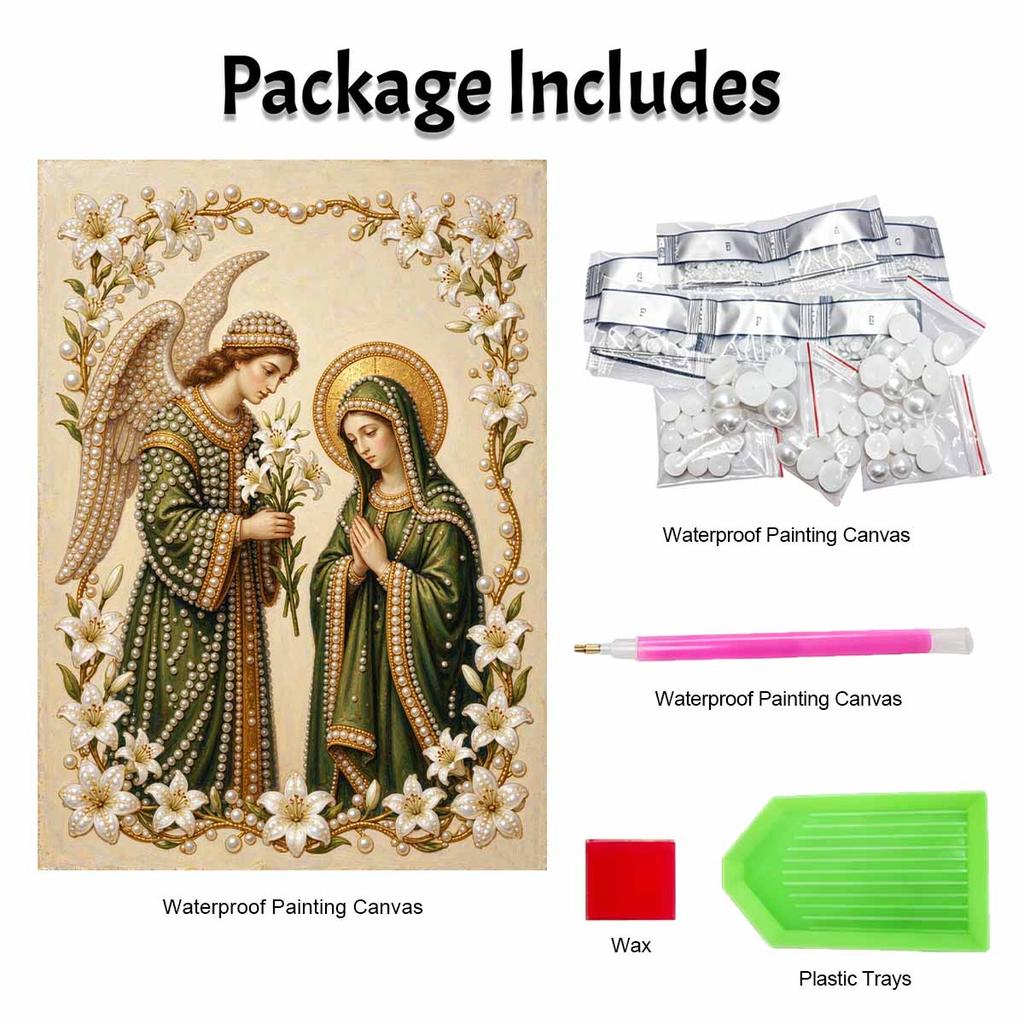 DIY 3D Pearl Diamond Painting Art Set Home Decor Angel And Mary Art Set Wall Art