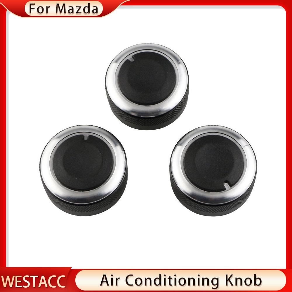 3Pcs/set Alumnium Alloy Car Air Conditioning Knob for Mazda 3 Axela 2014-2017 AC Heater Control Switch Knob Parts