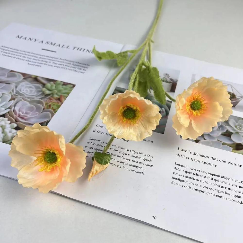 Artificial Poppy Flowers Bouquet Silk Fake Flowers For Home Decor Garden Marriage Party Wedding Decoration DIY Vase Accessories
