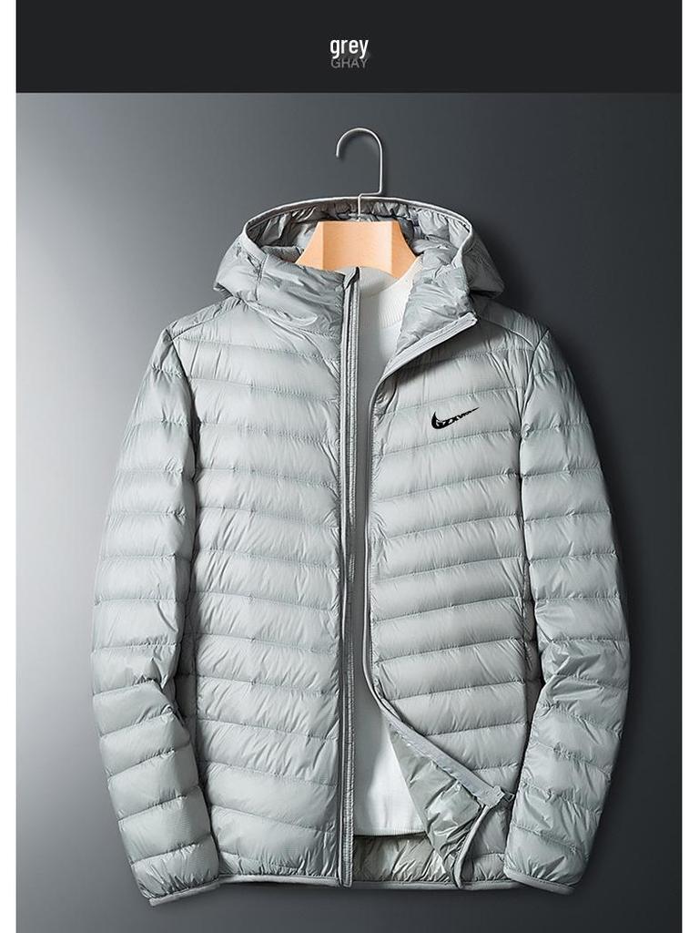 Jachetă de puf ușoară pentru bărbați, mărimi mari, casual și rezistentă la vânt pentru toamnă/iarnă