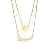 Fashion Stainless Steel Jewelry Heart and Name Pendant Necklace Custom Name Necklaces Set for Women Girls for Friend Gifts