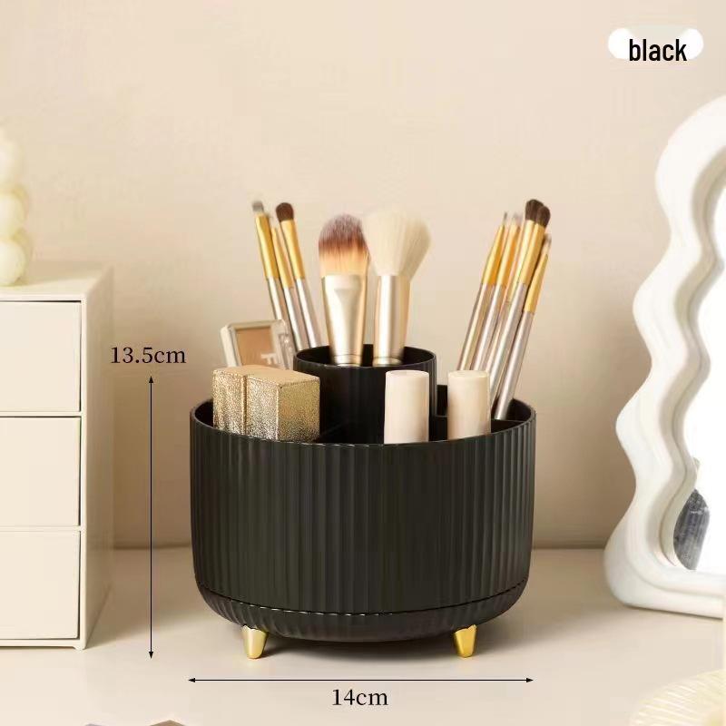 Rotating Makeup Brush Holder: Desktop Cosmetics Rack & Lipstick Organizer