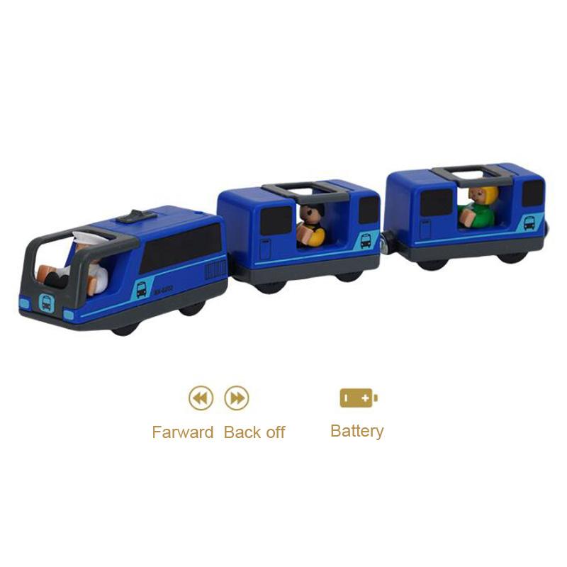 Battery Operated Electric Train Set Magnetic Locomotive for Wooden Tracks