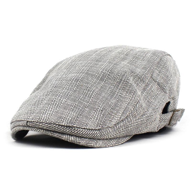 Beret fashion herringbone plaid duck tongue outdoor sports visor pure cotton old man hat new forward hat