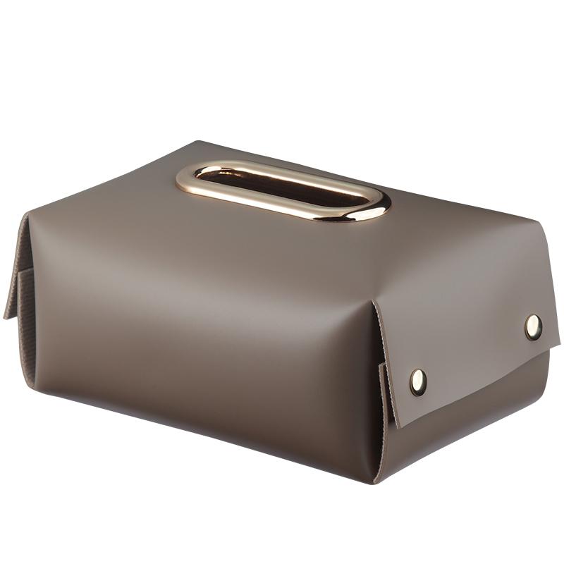 J Nordic style simple modern design living room central table Napkin Holder hand made leather tissue box  Paper Case storage box