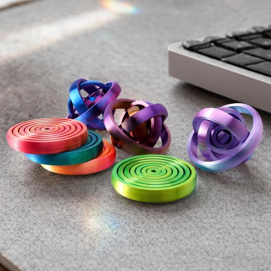 Interstellar Decompression Toy, Gradient Macaron Color Spiral Ring, 3D Printing Vortex Stress Relief Fidget Toy, for Kids Adults Gifts